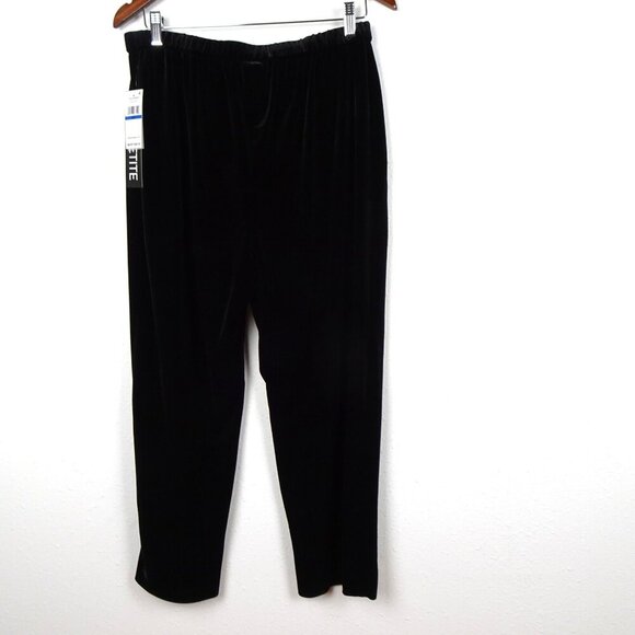 Alex Evenings Velvet Pants Women's Petite Size XLP Black Evening Cocktail - Picture 4 of 8
